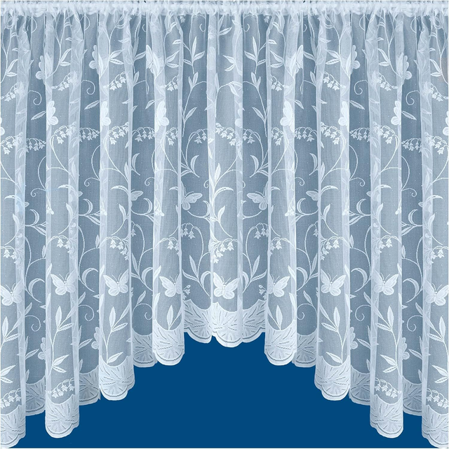 Lace Hawaii Floral Net Curtain Jardiniere with Butterflies 