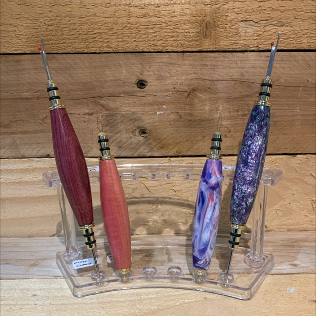 Seam Rippers and Needle Threaders in Either Exotic Hardwoods and Acrylic 