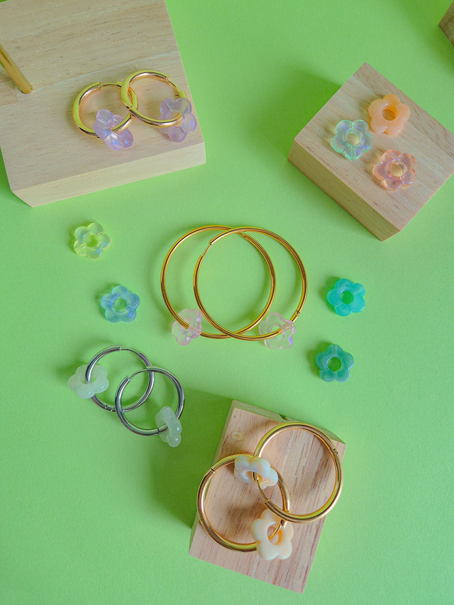 Boucles d’oreilles créole acier inoxydable - Petites fleurs