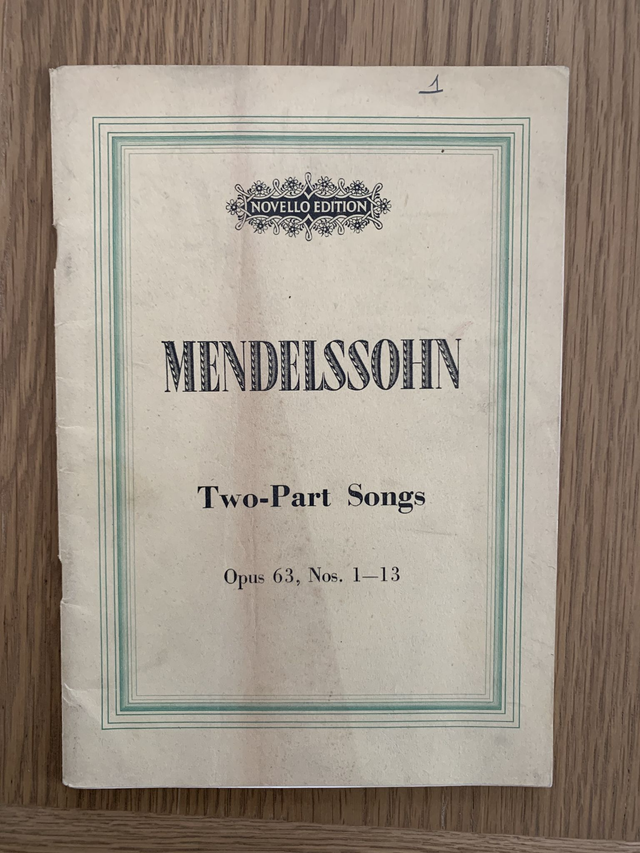 Mendelssohn Two Part Songs Opus 63 nos 1-13