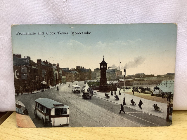Morecambe, Promenade and Clock Tower, Lancashire, Posted 1934 The Milton Series Vintage Postcard. Our Ref No. R667 £2.00