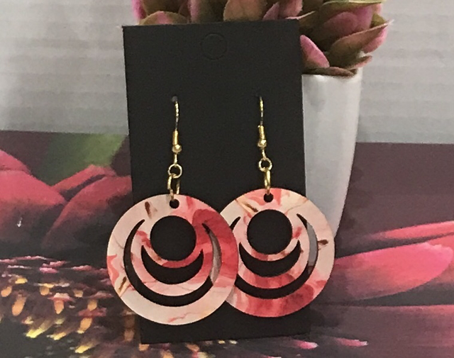 Wood Mixed Coloured Dangling Earrings- MSDE37