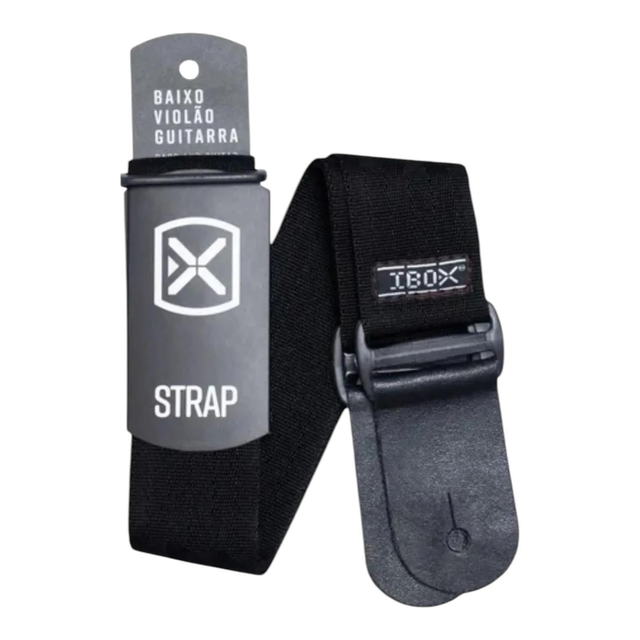 694 - Correia Lisa 5cm Ponta de Couro Ibox Preta