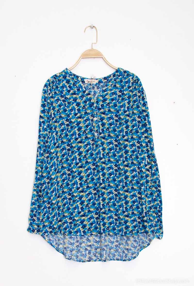 BLOUSE Bali bleu/vert 