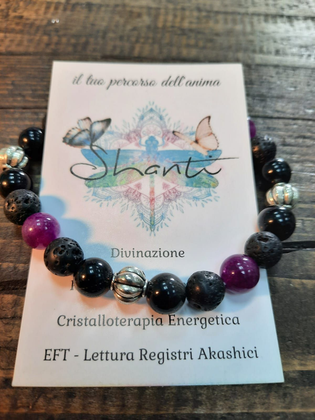 Bracciale uomo ossidiana nera