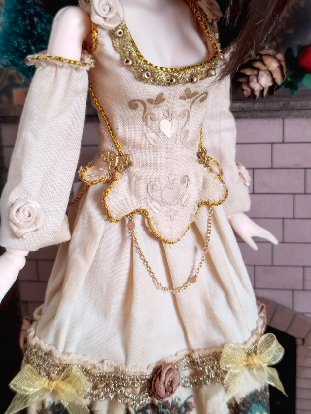 Cream Deer Dolly Royal dress for Pullip dolls