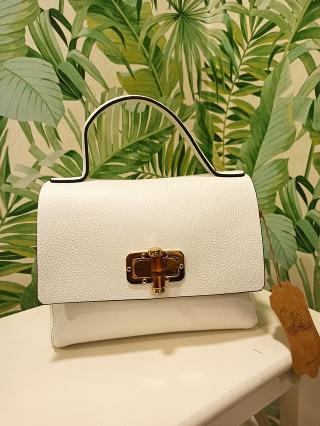 Borsa bianca in vera pelle 