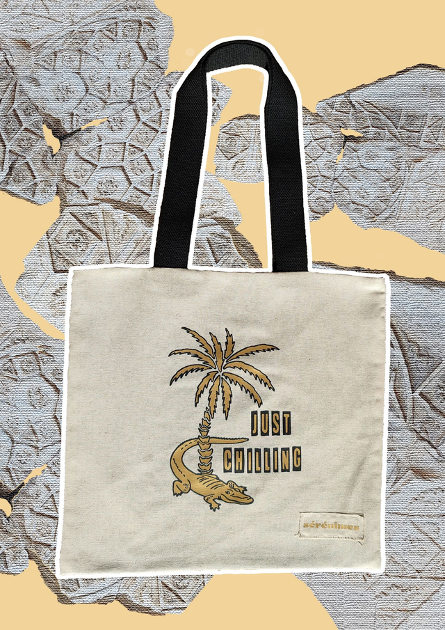 TOTE BAG JUST CHILLING NOIR