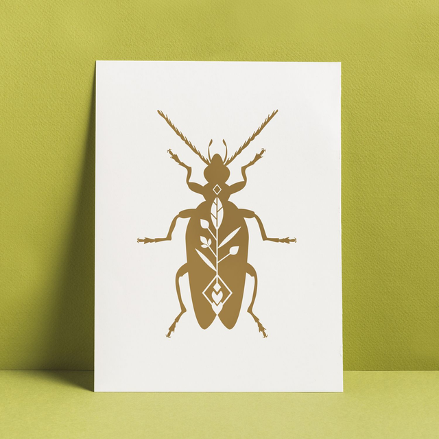 AFFICHE CAPRICORNE DORÉ