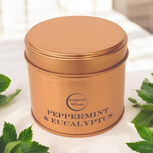 Peppermint &amp; Eucalyptus Soy Wax Candle ~ 165g
