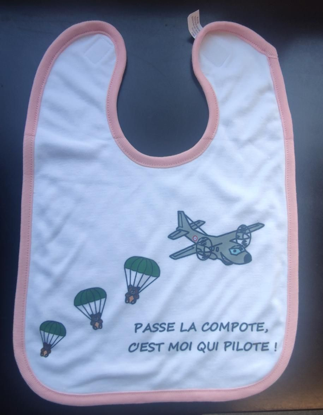 Bavoir "Passe La Compote" Rose