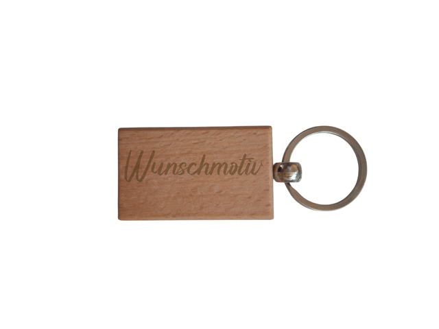 Personalisierter Holz-Schlüsselanhänger – Gravur mit Namen oder Wunschtext (3 x 5 cm)