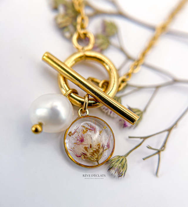 Collier - Fleur de bougainvillier