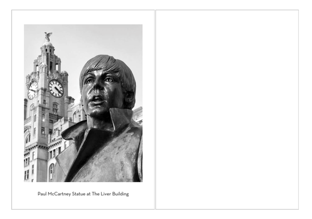 Paul McCartney Statue at The Liver Building luxury notecard