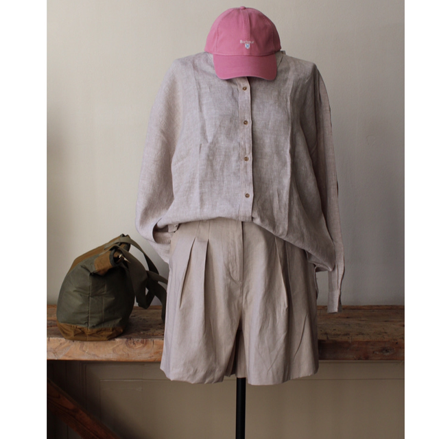 Barbour Hampton Linen Shirt Light Sand