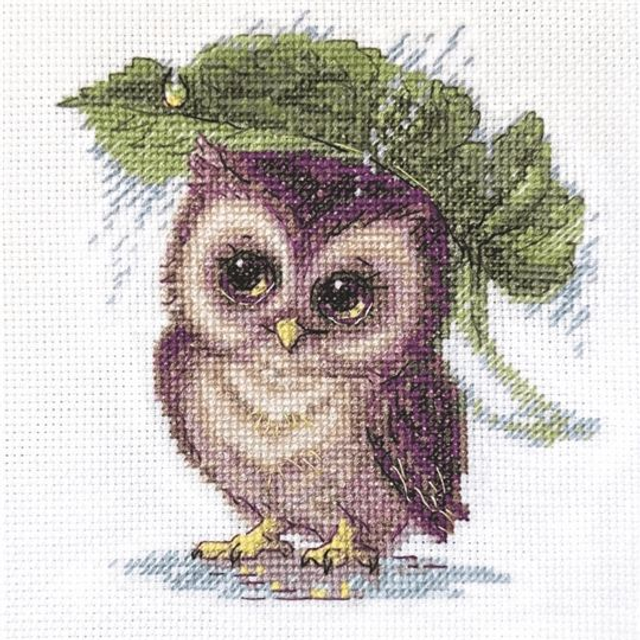 Aine Raindrop Owl Counted Cross Stitch Kit  