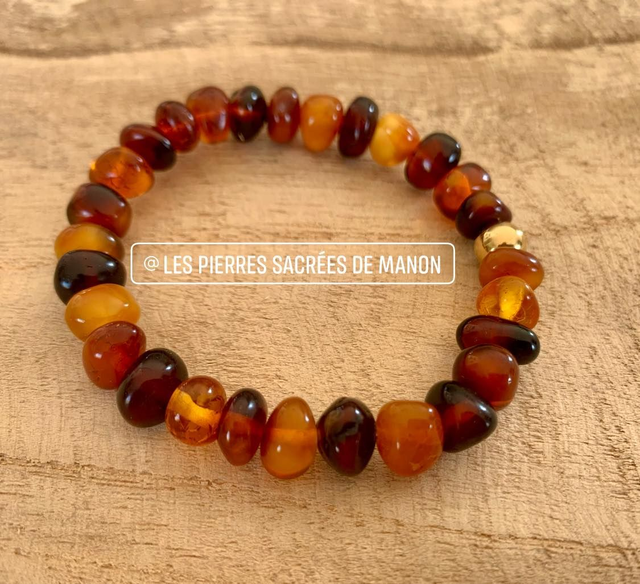 Bracelet Ambre - Perles de 8mm 