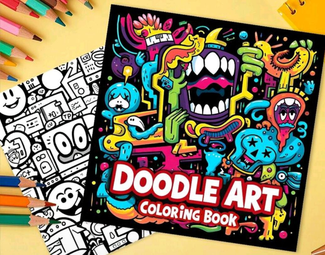Värviraamat Doodle Art 24 lehte