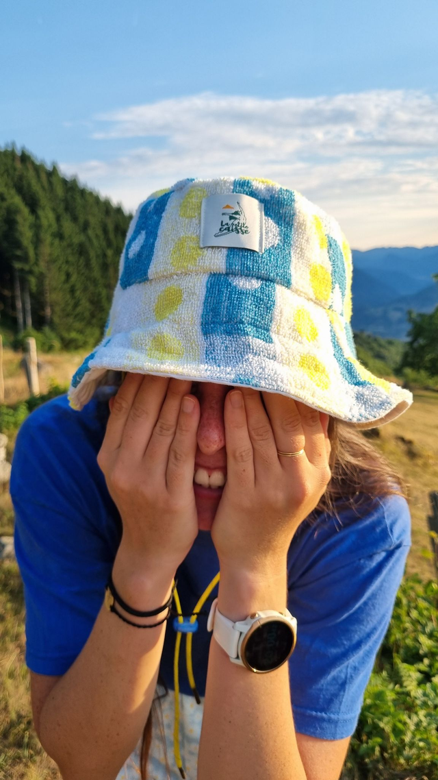 Bob serviette éponge bleu/blanc