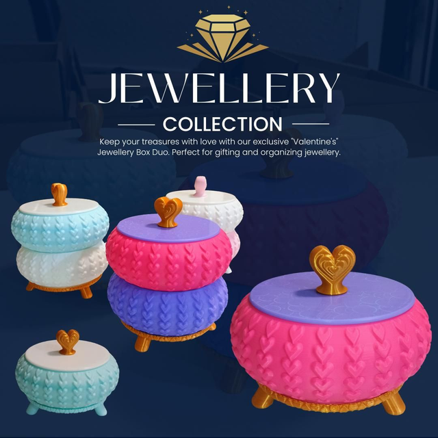 💍 Heart Jewellery Box Duo: Stackable for Unforgettable Jewellery 💖