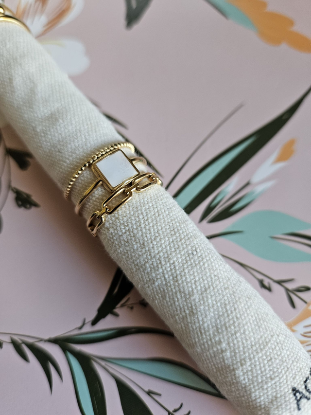 BAGUE DORE REGLABLE ACIER INOXYDABLE MODELE 5