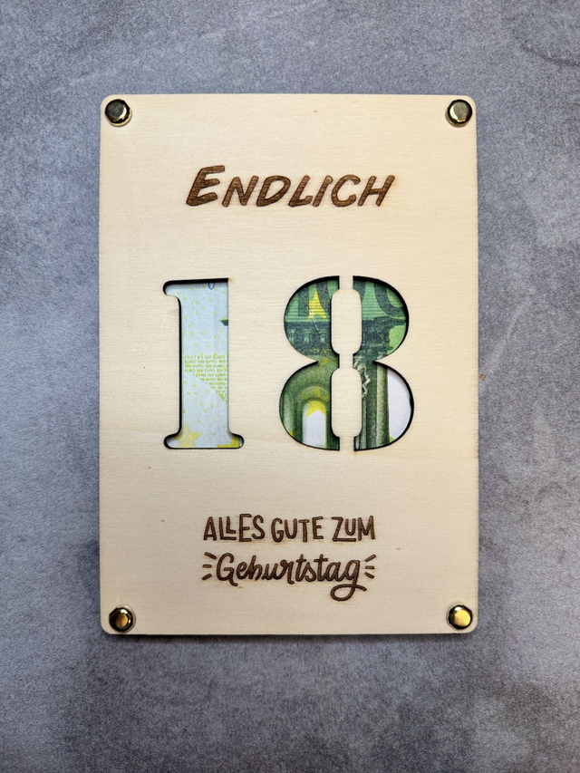 Geldgeschenk "ENDLICH 18 - Alles gute zum Geburtstag"