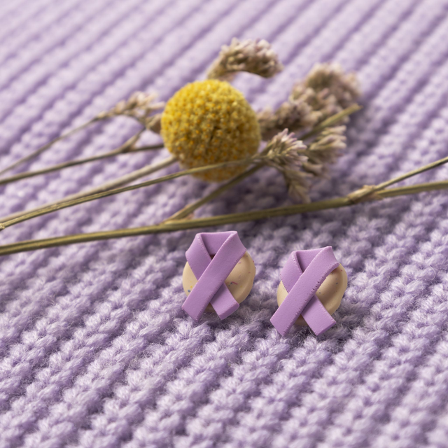 Awareness Ohrringe – Alle Krebsarten (Flieder)