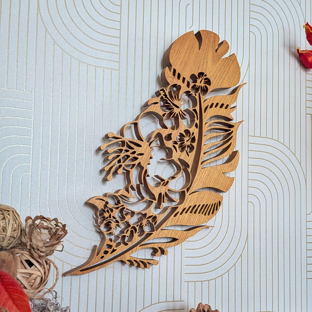 Plume fleurie XL en robinier faux acacia