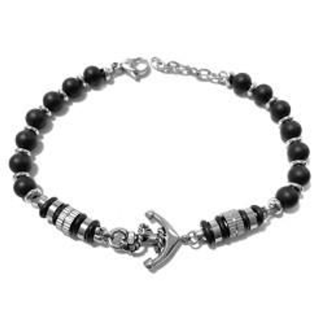 Bracciale uomo con pietre naturali bijoux e ancora 