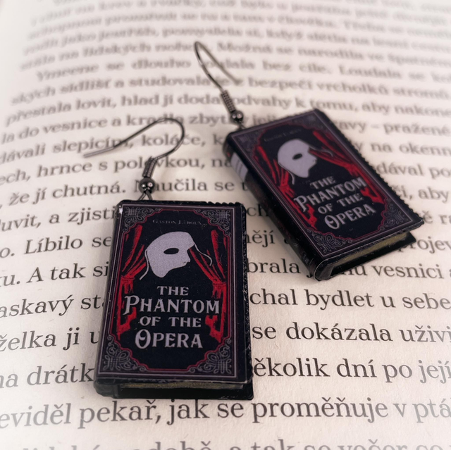 Náušnice mini knížky Fantom opery