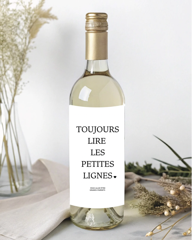 Étiquette bouteille de vin "annonce" 
