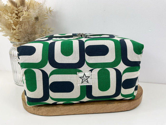Trousse de voyage XL verte &amp; bleue
