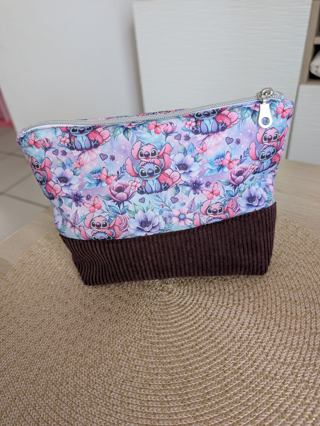 Trousse matelassée stitch/ prune