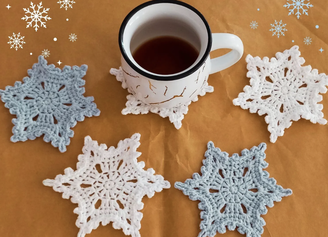 ❄️✨ Lot de 6 sous-verres flocon de neige❄️✨