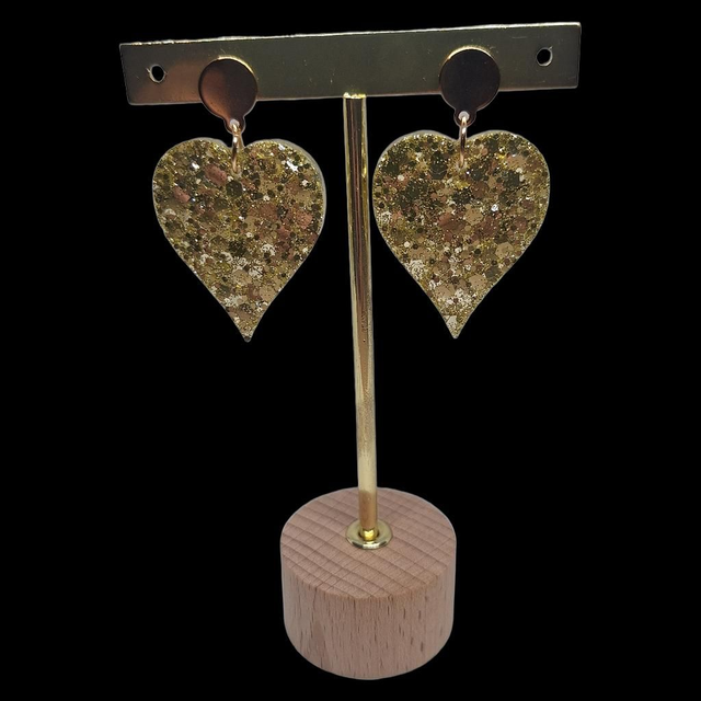 Boucles d'oreilles cœur- Collection Champagne