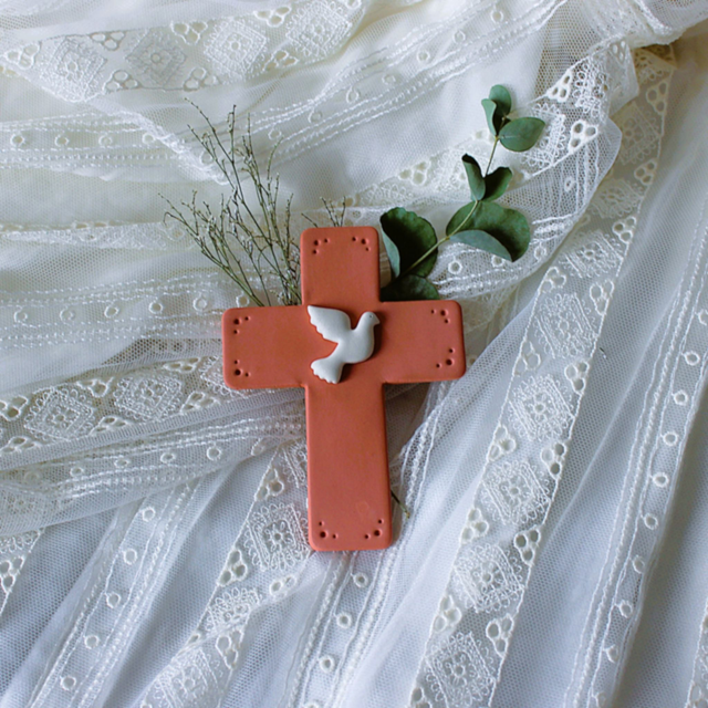 Croix droite terracotta