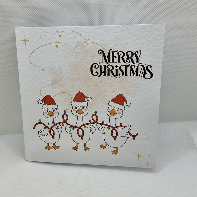 Personalised Christmas card. Cute duck design. 