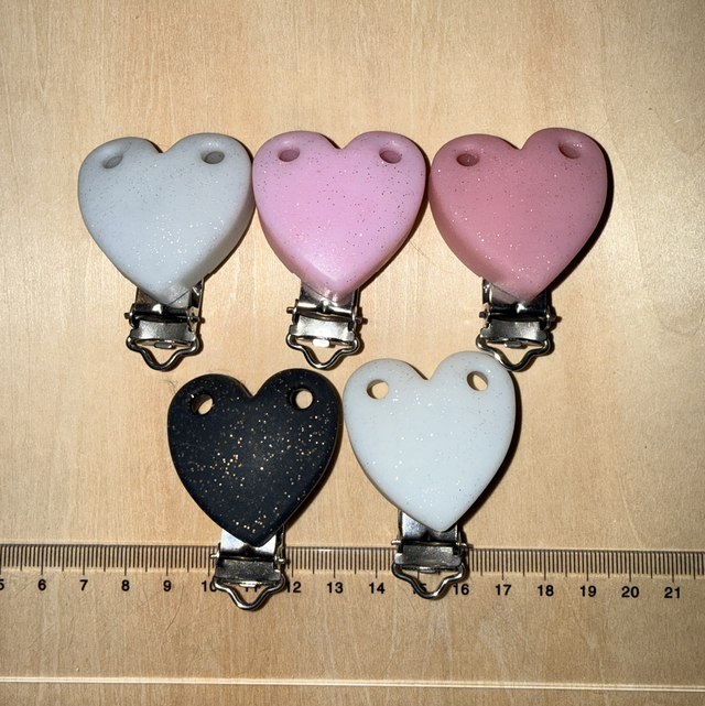 Clip coeur paillette 3,8 cm