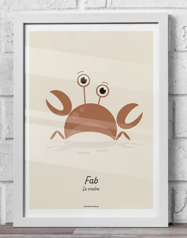 08 - Carte postale enfant crabe