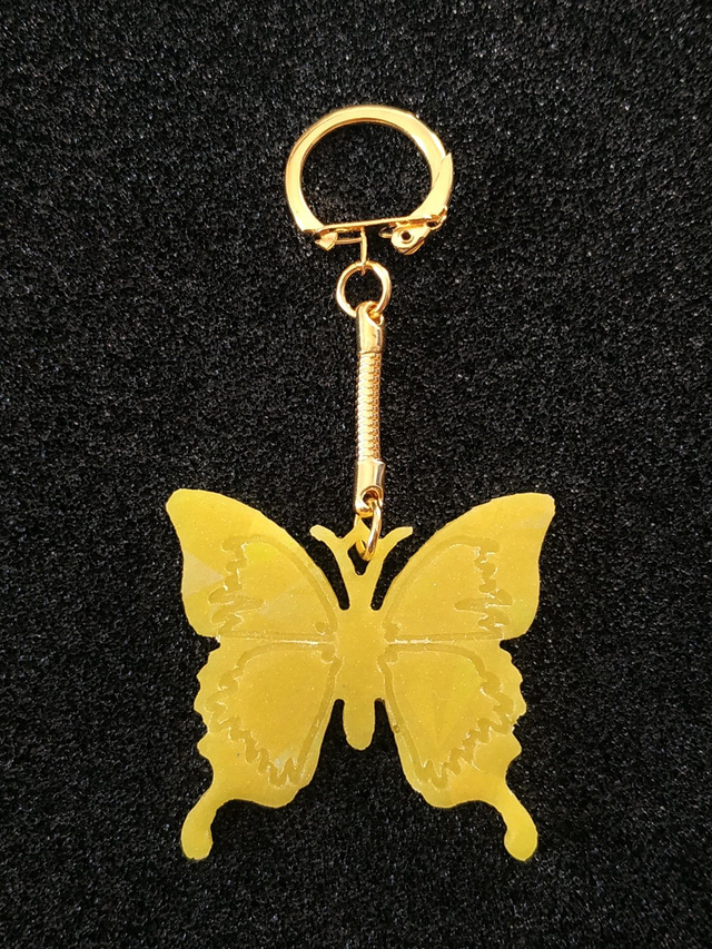 Porte-clés papillon jaune