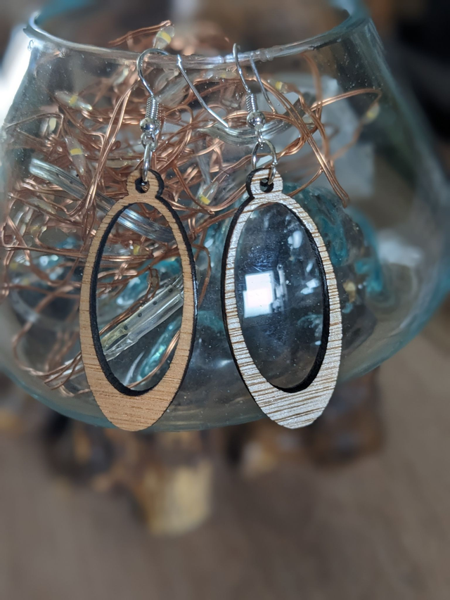 Boucle d'Oreille en bois B7