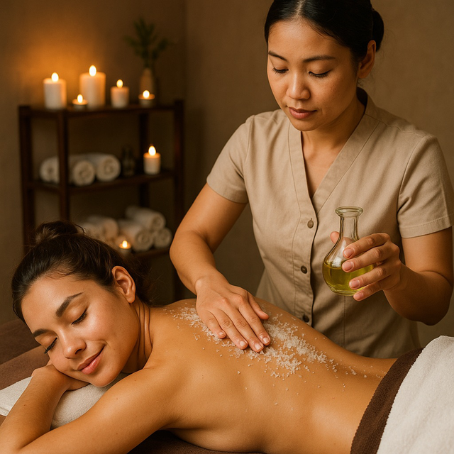 Aromaöl mit Salzpeeling - 60 Min