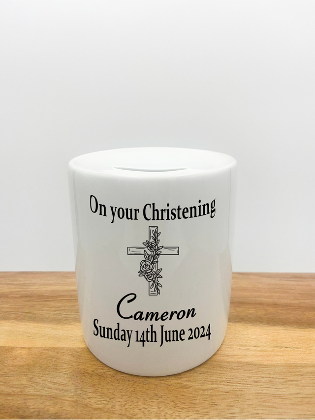 Personalised Money Box - Christening