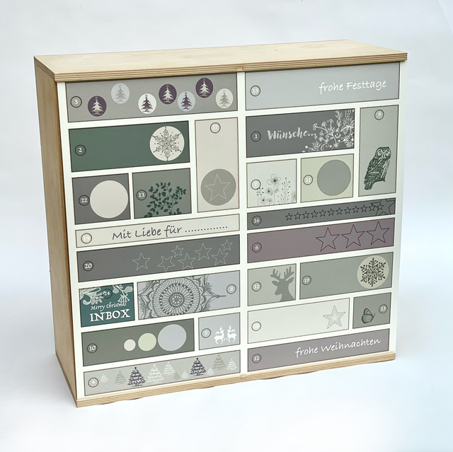 Adventskalenderbox mit Front, leer