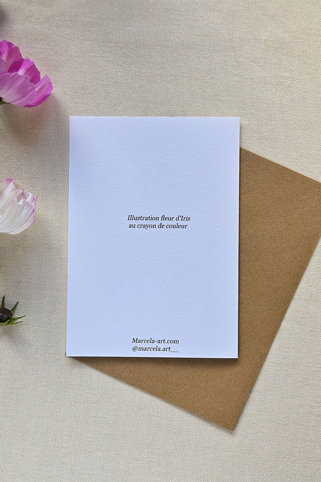 Carte au crayon de couleur - Iris