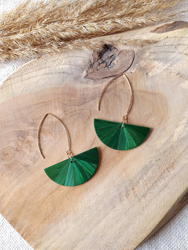 Boucles d'oreilles DEMI-LUNE Éventail