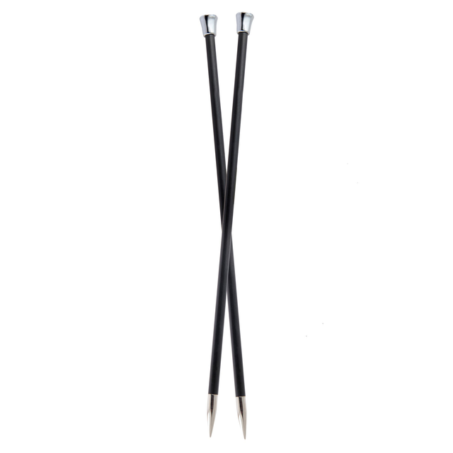KnitPro Karbonz 25cm Long Single End Knitting Pins Pair
