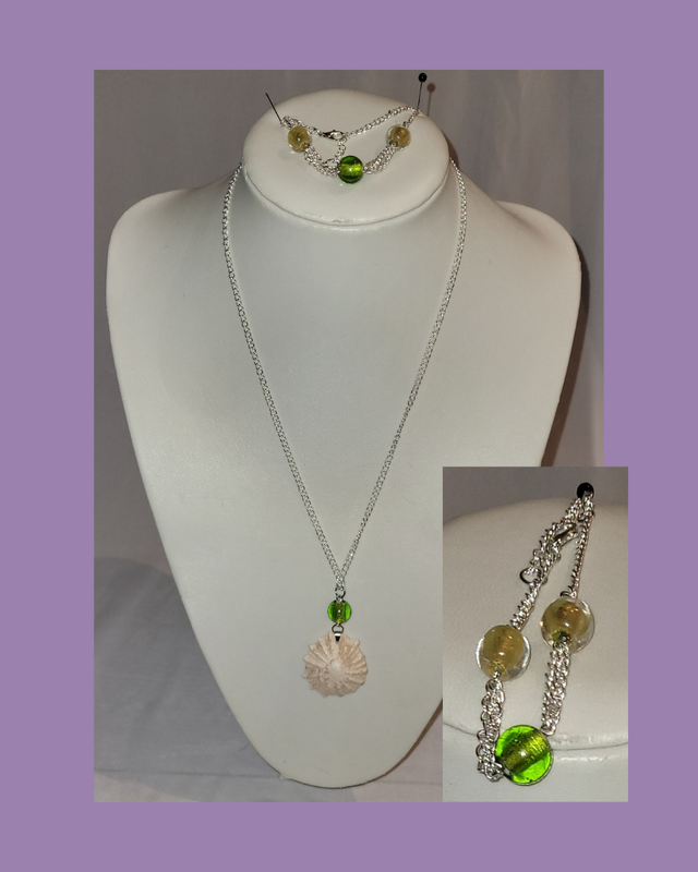 Emerald, Shell Jewellery Set