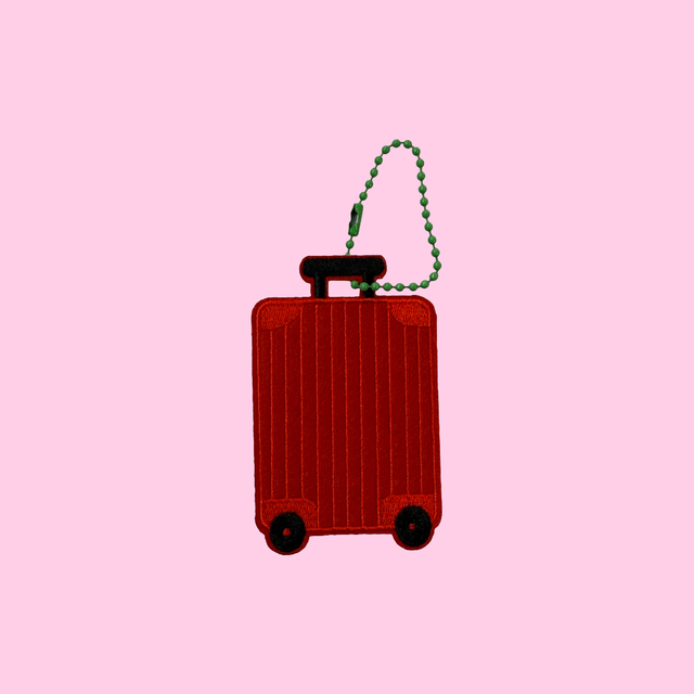 Friendship charm - Luggage (Red) (w/ iron-on backing)