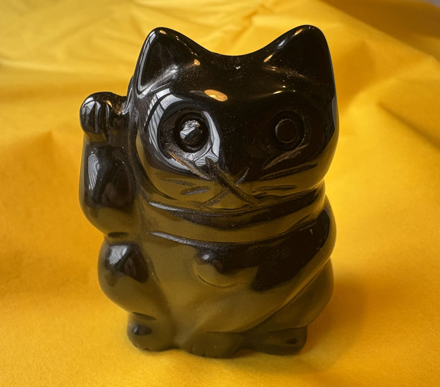 Black Obsidian Lucky Cat